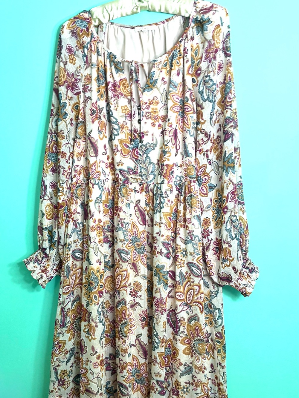 Kate & Sam Boho Tiered Floral Long Sleeve Maxi Dress - Picture 13 of 16
